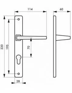 Poignée de porte Picardie laqué blanc trou de cylindre 2