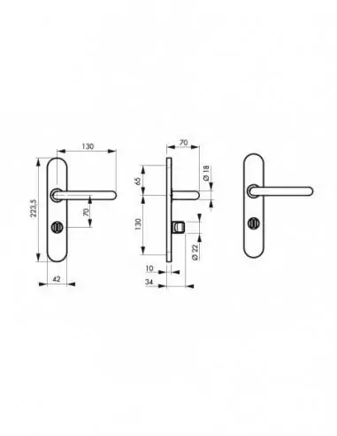 Poignée cuivre à condamnation Poignée cuivre à condamnation