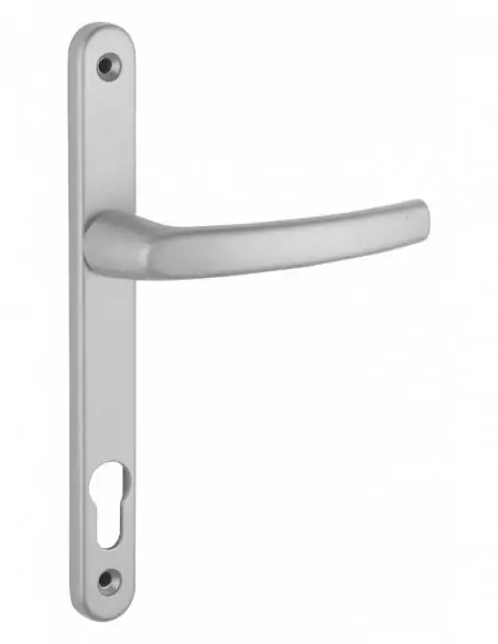 Poignée de porte Sultane 235x25 c8x92 trou de cylindre palère argent f1