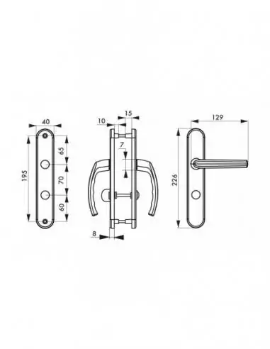 Poignée de porte à condamnation Sultane - Entraxe 195mm, Noir - THIRARD Poignée de porte à condamnation Sultane - Entraxe 195mm, Noir - THIRARD