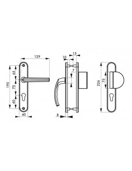 Poignée de porte Sultane palière argent f1