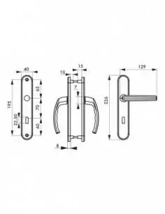 Poignée de porte Sultane trou de clé, l inox f9 2
