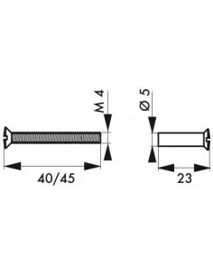 Vis métaux 4 x 45 mm pour ensemble alu avec douille (2 pèces sur carte) 2