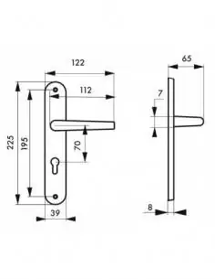 Poignée de porte Laura trou de cylindre, i 2