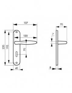 Poignée de porte Thalia à condamnation 2
