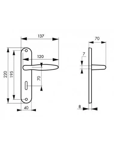 Poignée de porte Thalia à condamnation Poignée de porte Thalia à condamnation