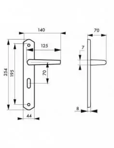 Poignée de porte Themis à condamnation blanc 2