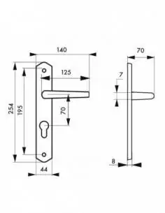 Poignée de porte Themis trou de cylindre, i blanc 2
