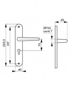 Garniture extérieure chantilly 7 x125 mm serrure tribando blanc 2