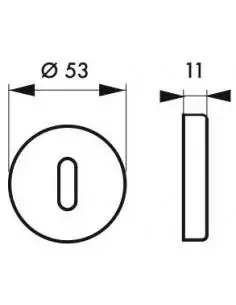 Paire de rosaces nickelé brossé clé 2