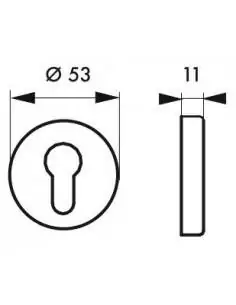 Paire de rosaces nickelé brossé cylindre 2