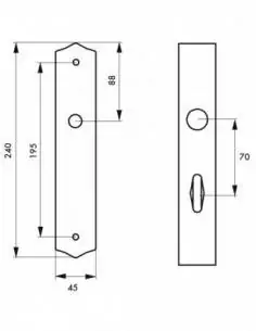 Plaque de proprete fer à condamnation noir 2