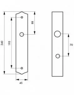 Plaque de proprete fer avec trou de décondamnation noir 2