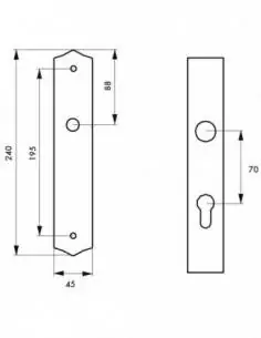 Plaque de proprete fer trou de cylindre noir 2