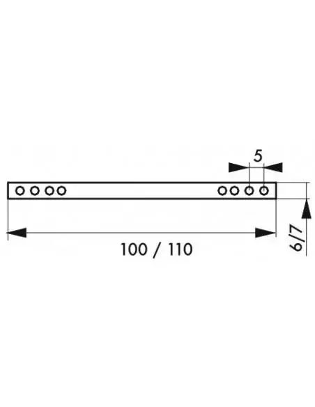 Jeu de 2 carre 6 x 110 mm fendus