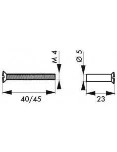Jeu de 2 vis m5 x 40 zingué 2