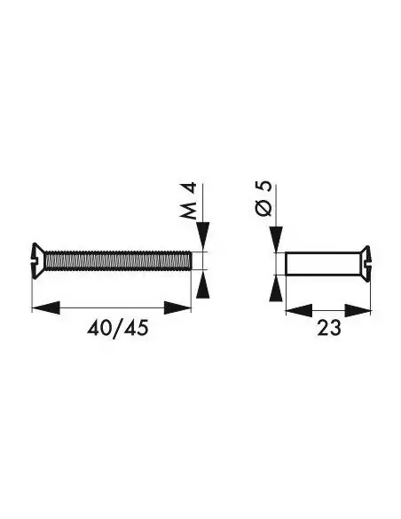 Jeu de 2 vis sécables avec douilles m4 x 50 fer patiné