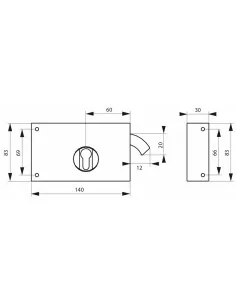 Boîtier cp à crochet 140 x 83 mm droite 2