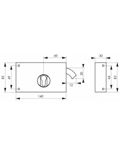 Boîtier cp à crochet 140 x 83 mm droite z 2