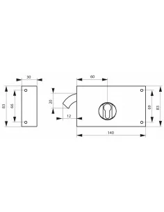 Boîtier cp à crochet 140 x 83 mm gauche 2