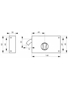 Boîtier cp à crochet 140 x 83 mm gauche z 2