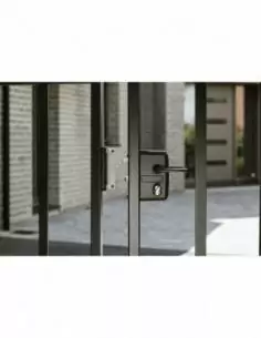 Boîtier serrure avec coffre pour portail - réversible - finition noir 9005 2