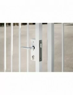 Boîtier serrure portail l50mm avec coffre pour tube 50 2