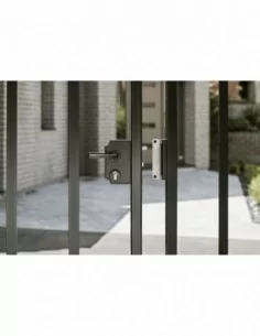 Boîtier serrure rustique noir pour portail 2