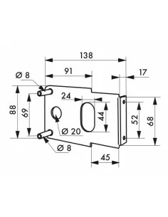 Plaque de fixation à souder pour serrure horizontale z 2