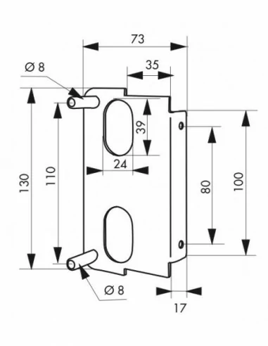Plaque de fixation à souder pour serrure verticale z Plaque de fixation à souder pour serrure verticale z