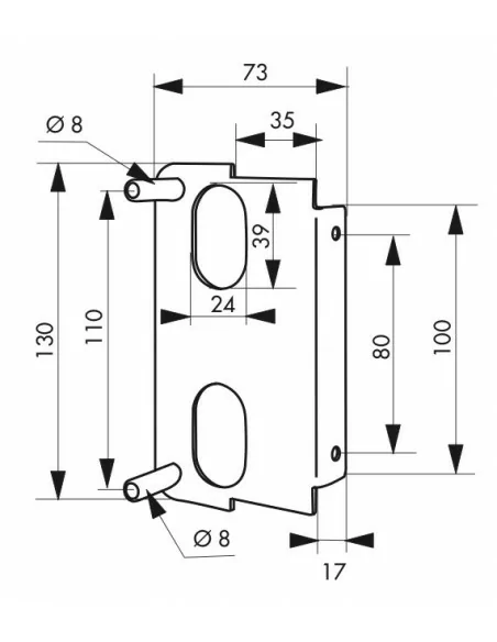 Plaque de fixation à souder pour serrure verticale z