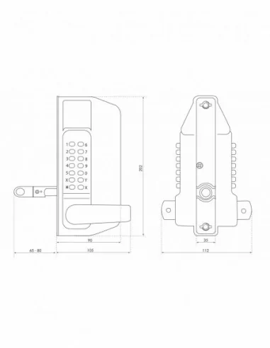 Serrure de grille/portail à combinaison Serrure de grille/portail à combinaison