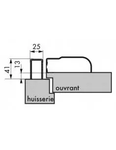 Gâche serrure TRIBANDO à tétière rasée pour porte à recouvrement - Hauteur 2250mm maxi, marron - THIRARD 2