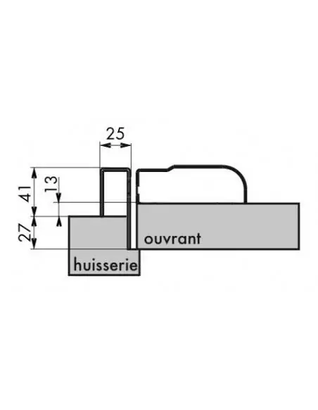 Gâche réversible pour porte à recouvrement hauteur 2250 mm maxi, blanc