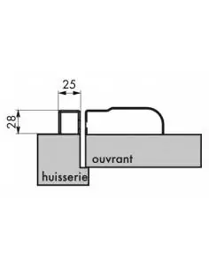 Gâche standard rasée serr réversible pour porte hauteur 2250 mm maxi, blanc 2