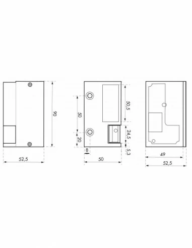 Gâche électrique - 12-24v ac/dc - pour serrure horizontale - droite Gâche électrique - 12-24v ac/dc - pour serrure horizontale - droite