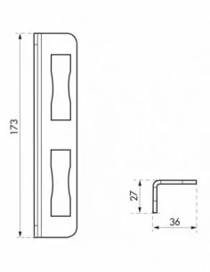 Gâche équerre à souder larg.30mm - réversble 2