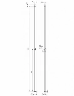 Boîtier crémone 2 points à cylindre profilé hauteur 2300 argent 2