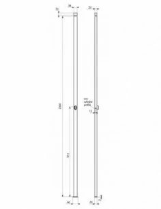 Boîtier crémone 2 points à cylindre profilé hauteur 2300 noir 2