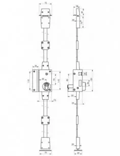 Boîtier de verti cp bronze à fouillot 75 x 130 mm gauche 2