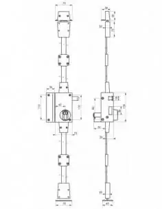 Boîtier de verti cp bronze à tirage 75 x 130 mm gauche 2