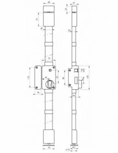 Boîtier de serrure beluga cp marron à fouillot 75 x 130 mm gauche 2