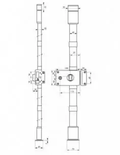 Boîtier de serrure horga marron à fouillot 140 x 88 mm droite 2