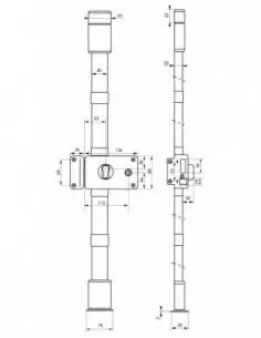 Boîtier de serrure horga marron à fouillot 140 x 88 mm gauche 2