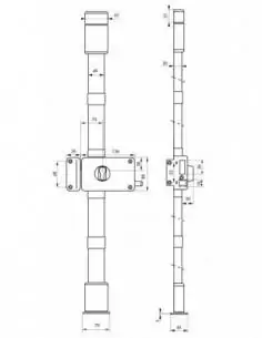 Boîtier de serrure horga marron à tirage 140 x 88 mm gauche 2