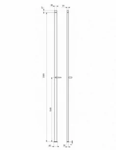 Crémone 2 points à béquille hauteur 2300 argent 2