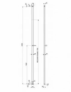 Crémone 2 points à béquille, poussant - Hauteur 2300mm, argent - THIRARD 2