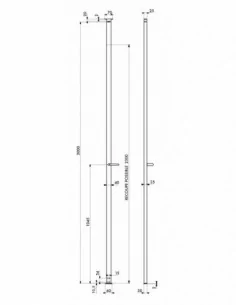 Crémone 2 points à béquille, poussant - Hauteur 3000mm, argent - THIRARD 2
