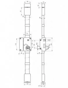 Serrure multipoint à appliquer beluga blanche cr hg5 à fouillot 75 x 130 gauche 4 clés 2