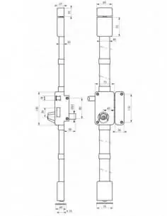 Serrure multipoint à appliquer beluga marron cr hg5 à tirage 75 x 130 droite 4 clés 2